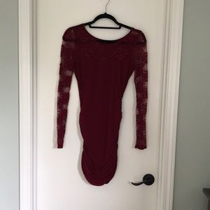 Beautiful maroon bodycon dress